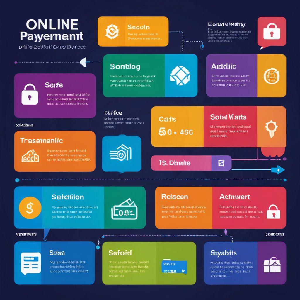 A visually appealing infographic showcasing various safe payment methods such as credit cards, e-wallets, and cryptocurrency. Incorporate elements like security locks, checkmarks, and safe transaction symbols to depict trust and safety. Use a clean layout with vibrant colors to attract attention and facilitate easy understanding. Include abstract representations of online billing and digital transactions in the background. vector art. vibrant colors. clean layout.